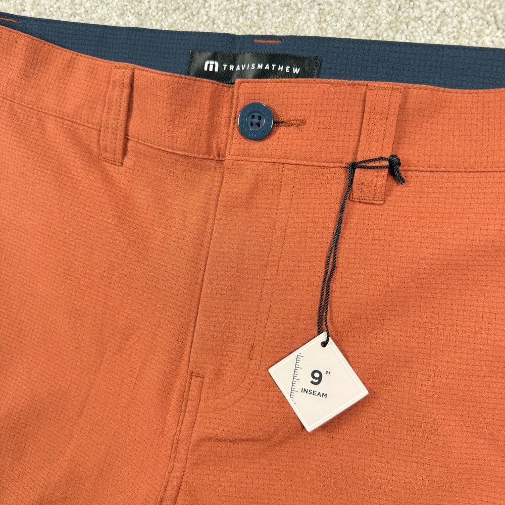 NEW Travis Mathew‎ Step Dance Shorts Mens 30 Orange 9" Inseam Golf